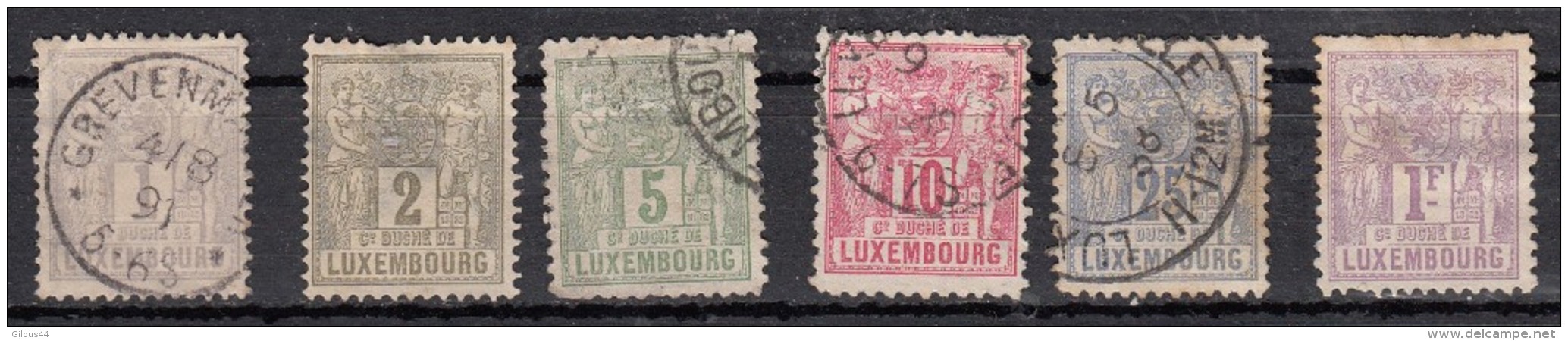 Luxembourg   Allegorie  6 Valeurs - 1882 Allégorie