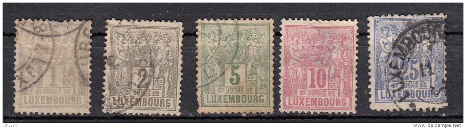 Luxembourg   Allegorie  5 Valeurs - 1882 Alegorias