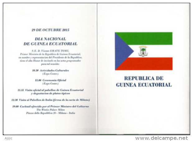 Republica De Guinea Ecuatorial. UNIVERSAL EXPO MILANO 2015. Invito De Primer Ministro S.E.D Vicente Ehate Tomi. (RARE) - 2015 – Milan (Italie)