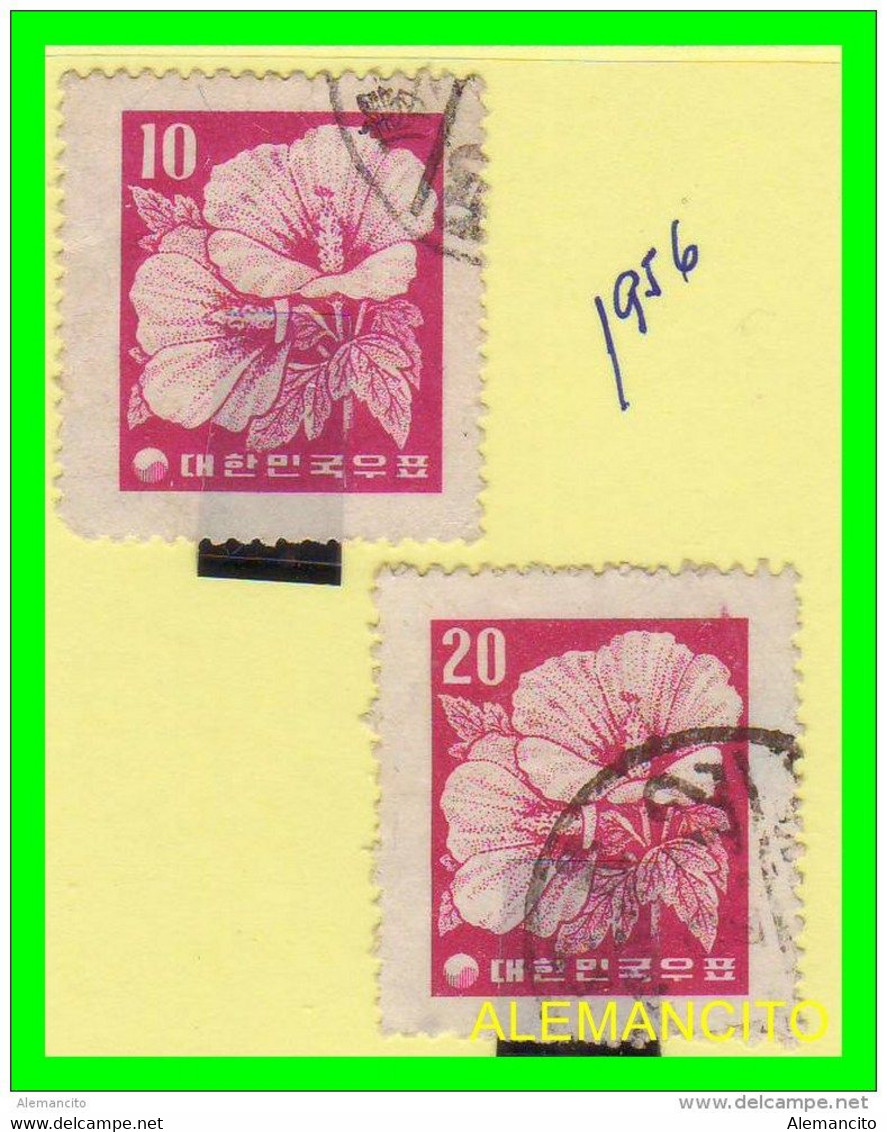 KOREA   -  2  SELLOS  DEL  AÑO 1956 - Korea (...-1945)