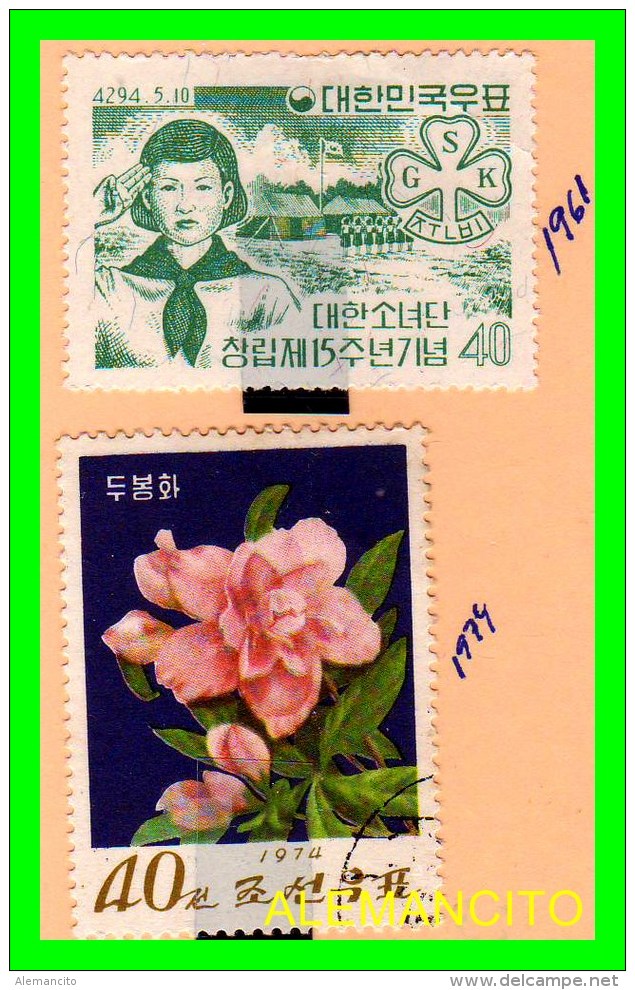 KOREA   -   2  SELLOS  DEL  AÑO 1961-74 - Corea (...-1945)