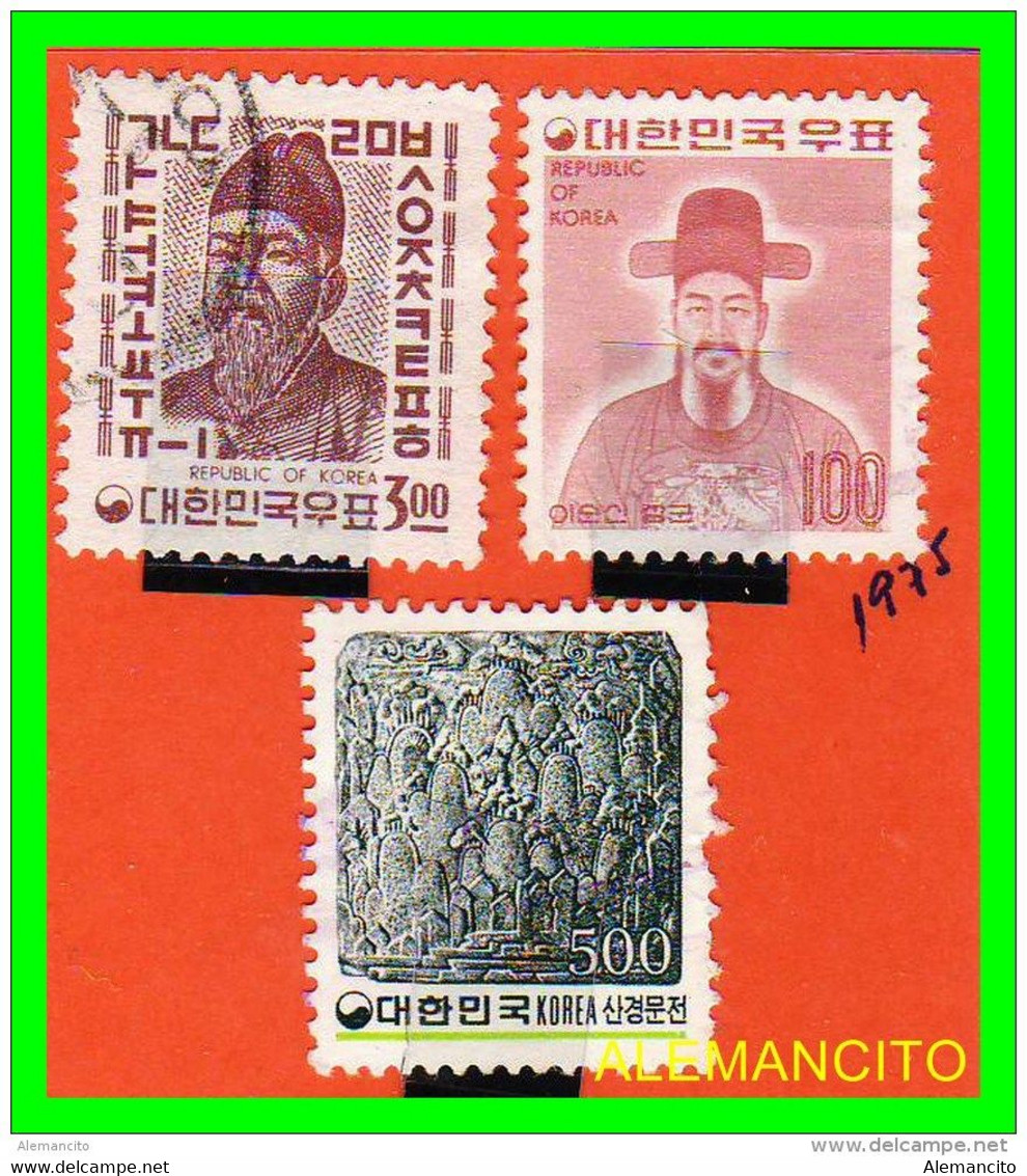 KOREA   -   3  SELLOS  DEL  AÑO 1975 - Korea (...-1945)