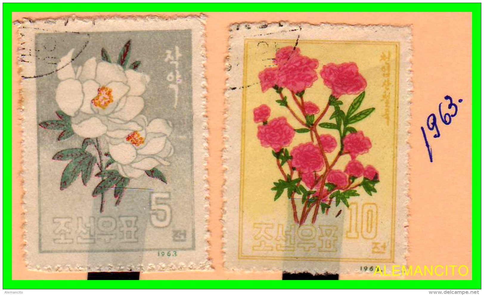 KOREA   -  2  SELLOS  DEL  AÑO 1963 - Corea (...-1945)