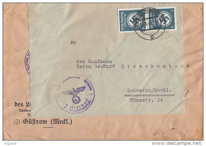 DR Dienst Brief Mef Minr.2x D167 Schwerin 11.4.45 - Dienstmarken