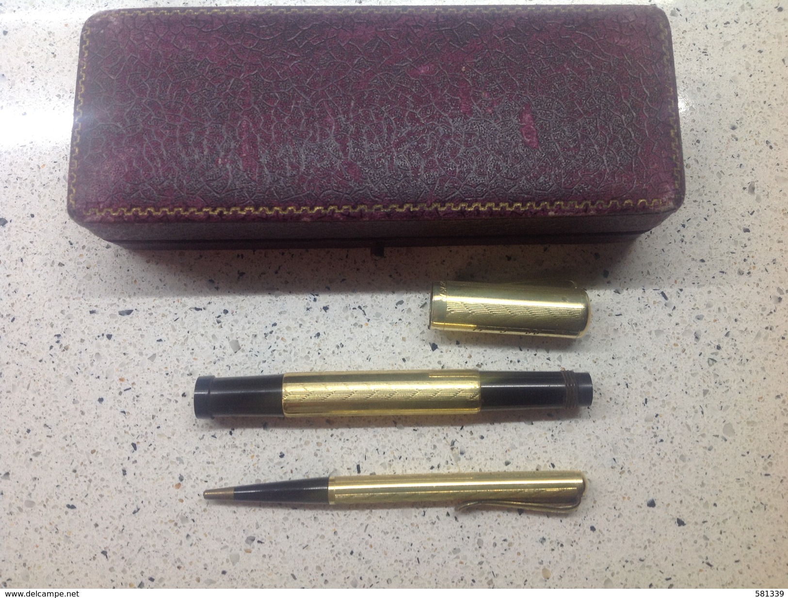 RECORD PEN 18 K.R. ANNI '30 Penna Stilo + Lapis Placcati Oro , Con Astuccio - Penne