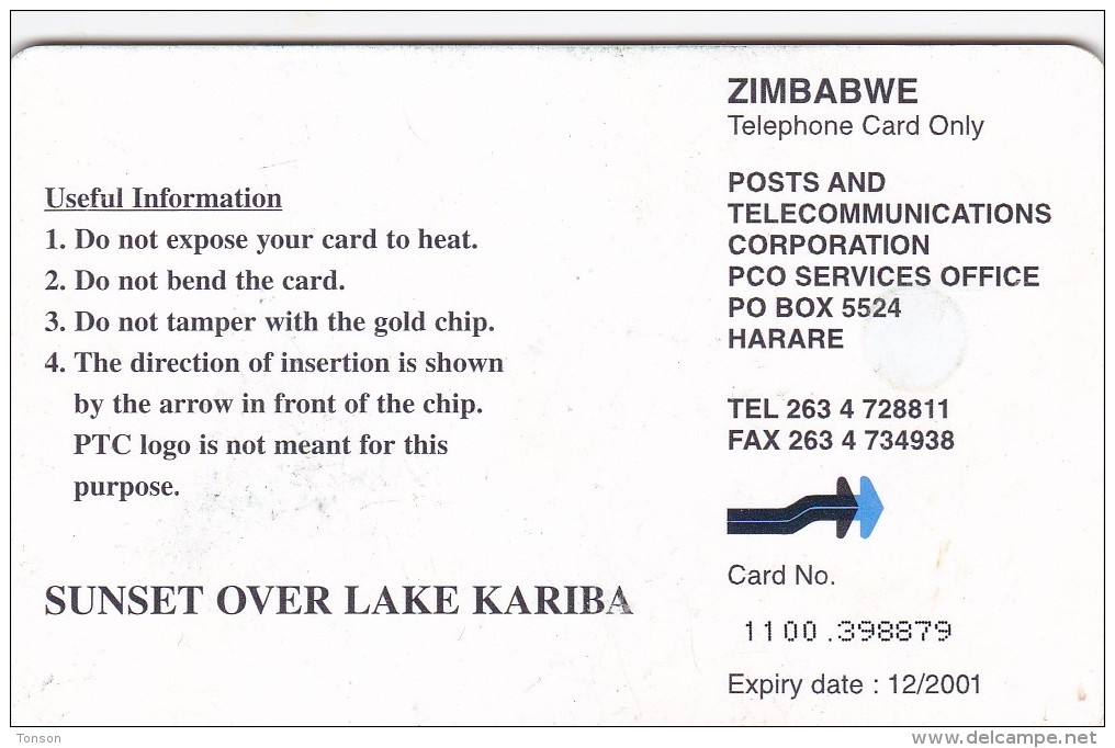 Zimbabwe, ZIM-36, Sunset Over Lake Kariba, 2 Scans. - Simbabwe