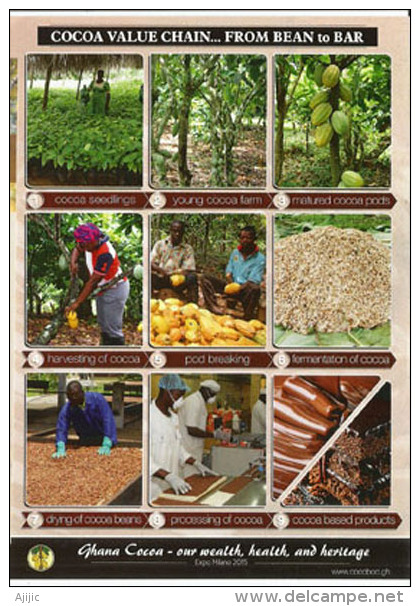 EXPO UNIVERSELLE MILANO 2015. GHANA,dépliant Du Pavillon Du Ghana (Cocoa Value Chain) Histoire Du Cacao - Dépliants Turistici