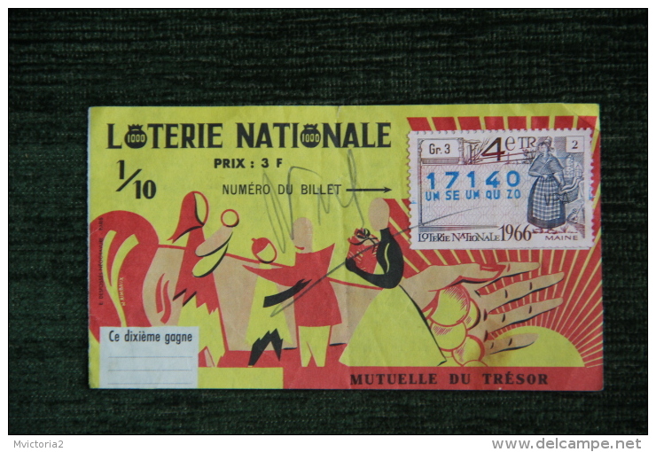 BILLET DE LOTERIE NATIONALE - Billets De Loterie