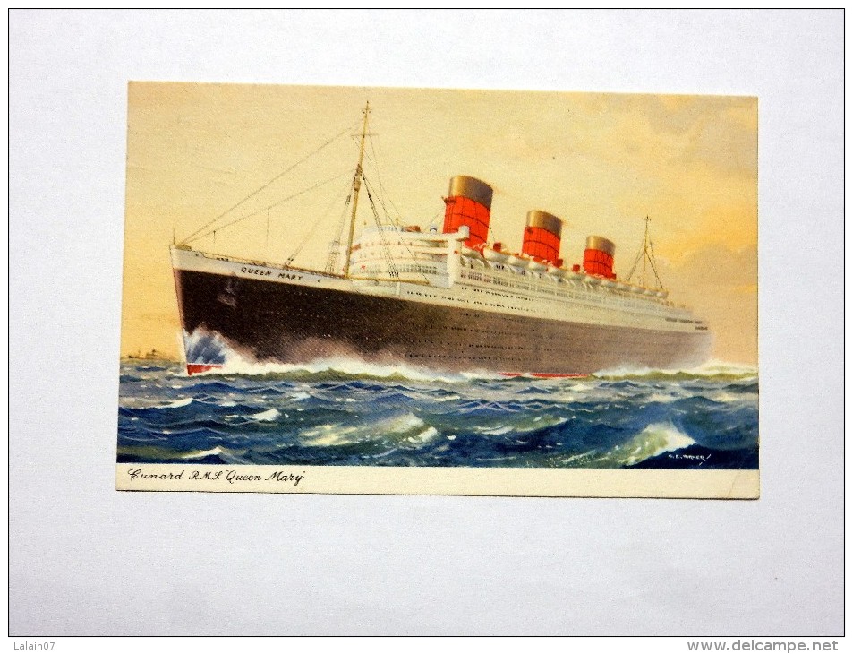 Carte Postale Ancienne : Cunard R.M.S. "Queen Mary", 1962 - Dampfer