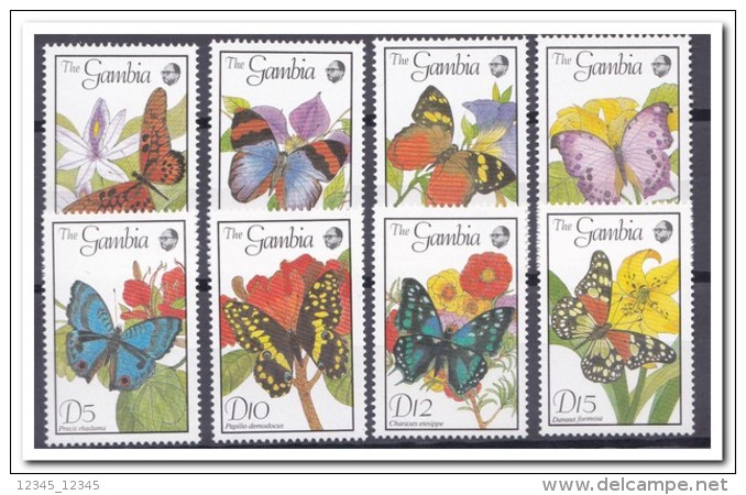 Gambia 1989, Postfris MNH, Flowers, Butterflies - Gambia (1965-...)