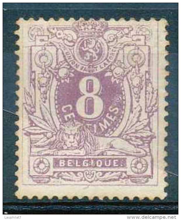 Belgique N° 29, 8c Violet, Lion Couché, Sans Gomme, Cote Obl/used 58e - 1869-1888 Leone Coricato