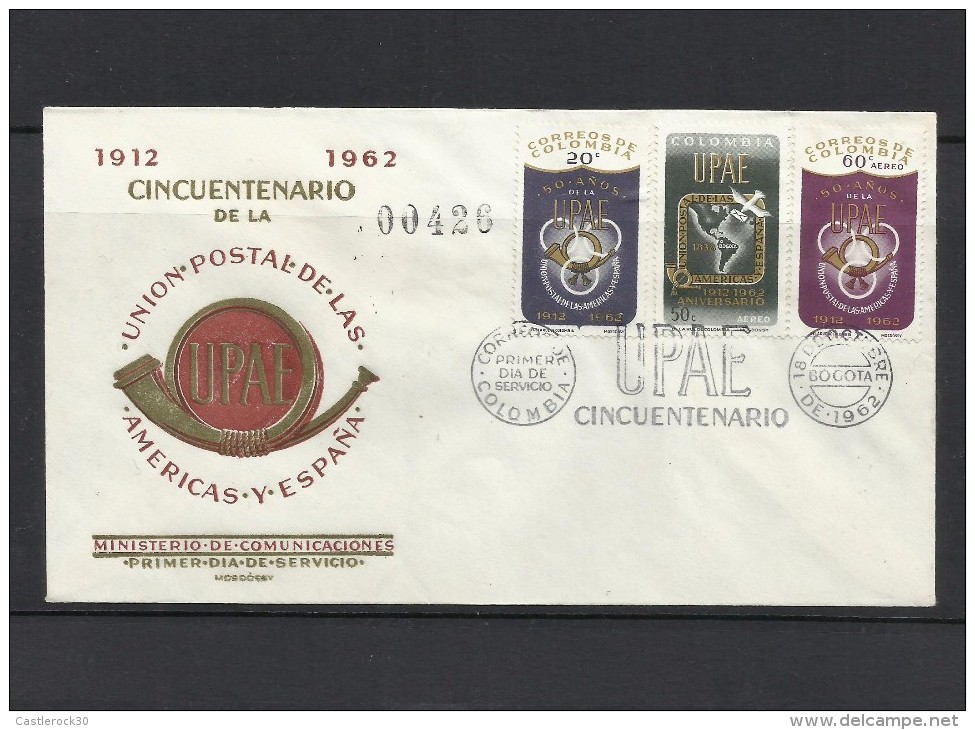 RO) 1962 COLOMBIA, AMERICA UPAEP, 50 YEARS, FDC XF - Colombia