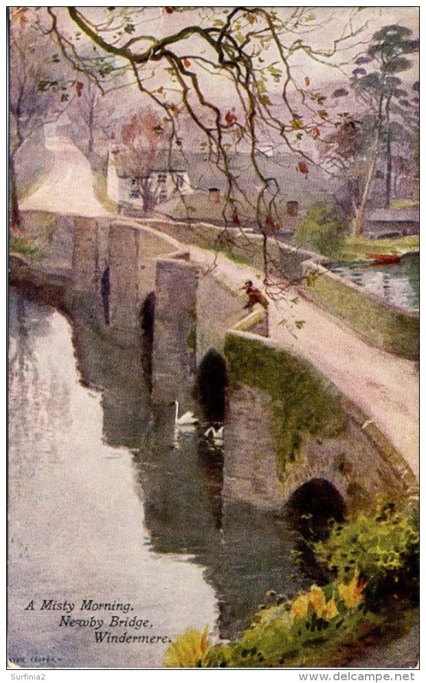 MISCELLANEOUS ART - A MISTY MORNING, NEWBY BRIDGE - A HEATON COOPER Art67 - Other & Unclassified