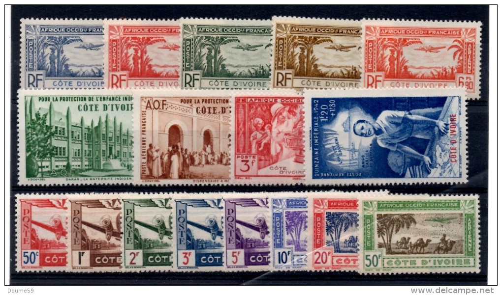 AB-69:  COTE D´IVOIRE:   Lot Avec PA N°1 à17* - Unused Stamps