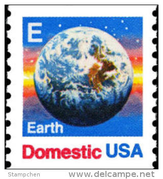 USA 1987 Rate Change E- Earth Coil Stamp Sc#2279 (25c) Globe Post Nature - Coils & Coil Singles