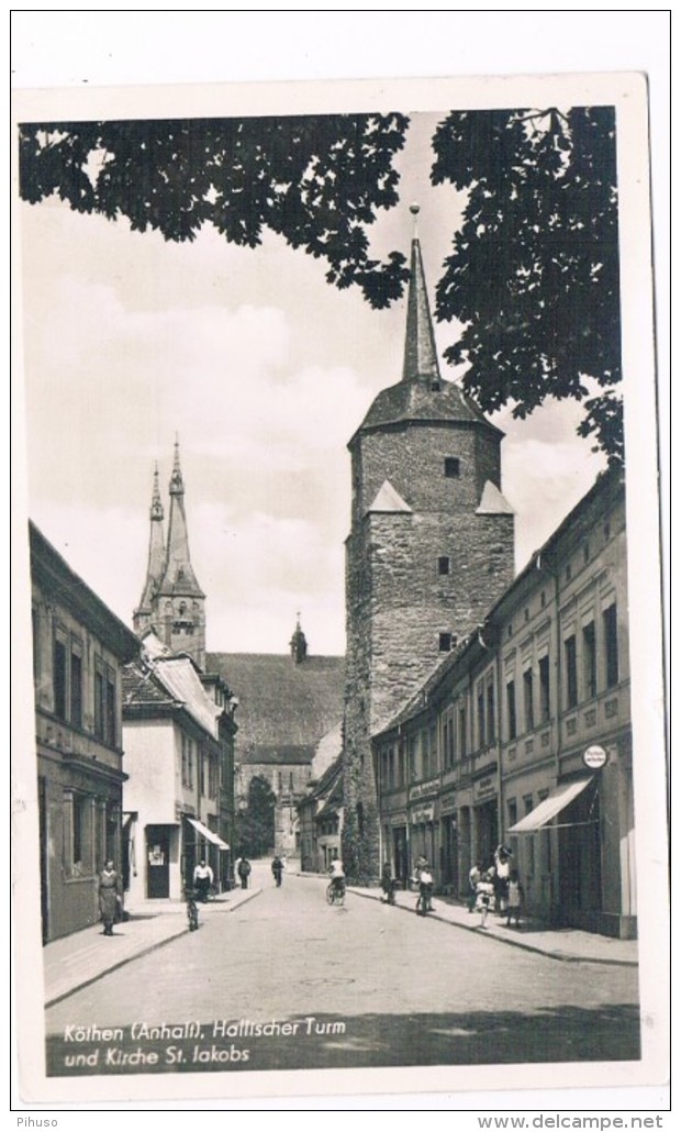D6505    KÖTHEN : Halischer Turm Und Kirche St. Joakobs - Koethen (Anhalt)