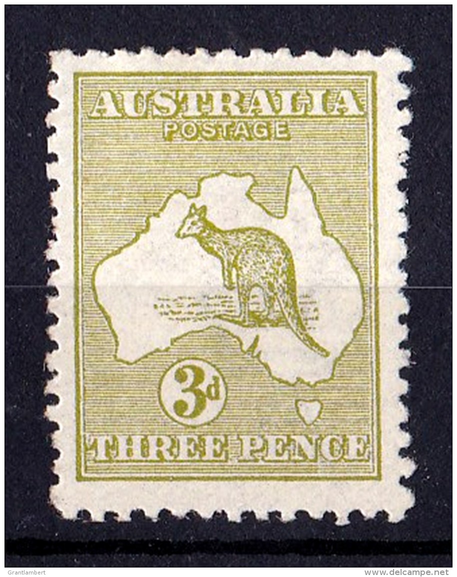 Australia 1913 Kangaroo 3d Olive 1st Watermark MH --- - Ungebraucht