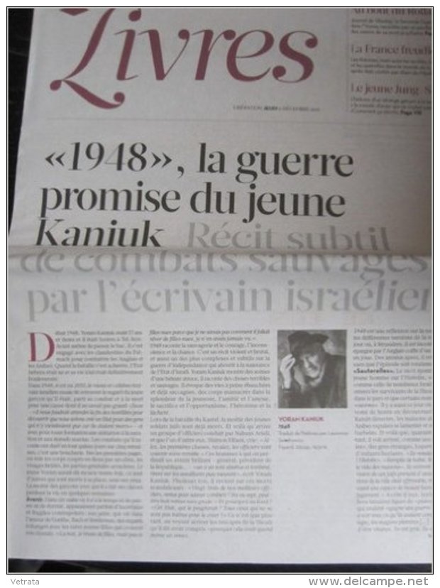 Libération Supplément Livres Du 06/12/12 : Yoram Kaniuk, 1948 / Journal De Vézelay, Romain Rolland - Zeitungen - Vor 1800