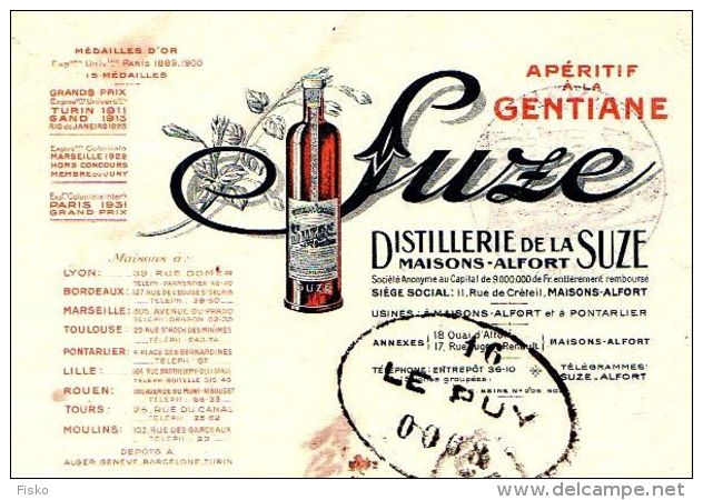 SUZE   Distillerie  Apéritif Gentiane  MAISONS-ALFORT (Seine)   Usine A Pontarlier - Wechsel