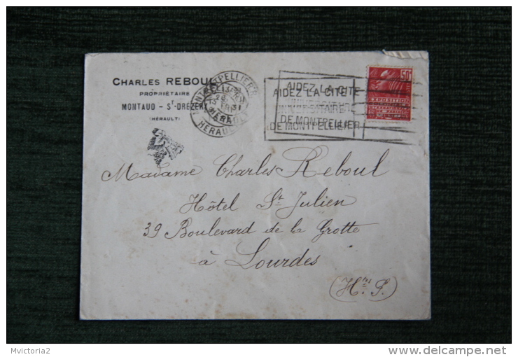 Enveloppe Timbrée Publicitaire - MONTAUD ST DREZERY , Charles REBOUL, Propriétaire - Lettres & Documents