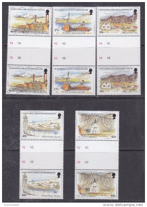 South Georgia 1999 Island Views 5v Gutter ** Mnh (30238) - Zuid-Georgia