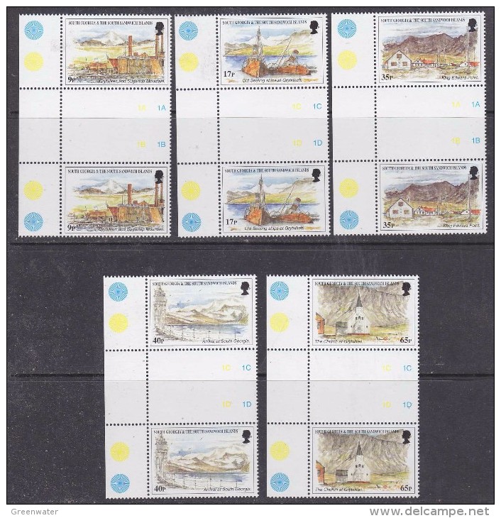 South Georgia 1999 Island Views 5v Gutter (margin)  ** Mnh (30238A) - Zuid-Georgia