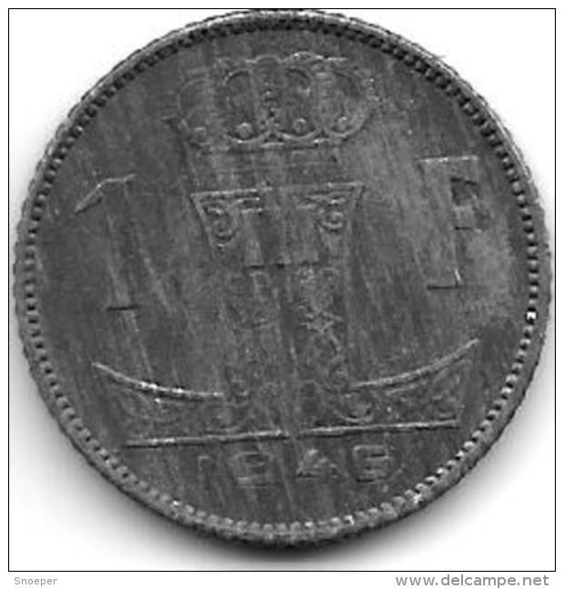 Belguim Prins Karel 1 Frank 1946 Vl/fr 1941  Dutch   Xf+ With Metal Strips( Metaal Stuktuur Lijnen) - 1 Franc