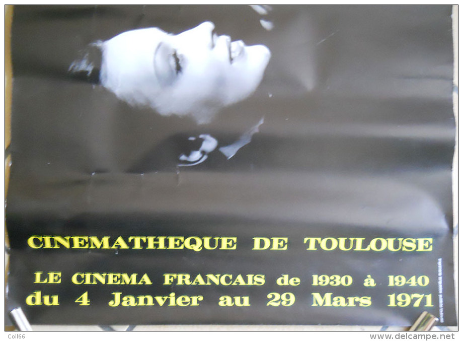 1971 Affiche Cinéma  Cinémathèque De Toulouse Jean Gabin Et Arletty Imprimerie Languedoc Publicité Toulouse 60x44cm Etat - Affiches