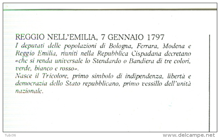 REPUBBLICA CISPADANA,REGGIO EMILIA 1797, BOLOGNA FERRARA MODENA REGGIO EMILIA, NASCE IL TRICOLORE,STATO REPUBBLICANO,CAR - Flaggen