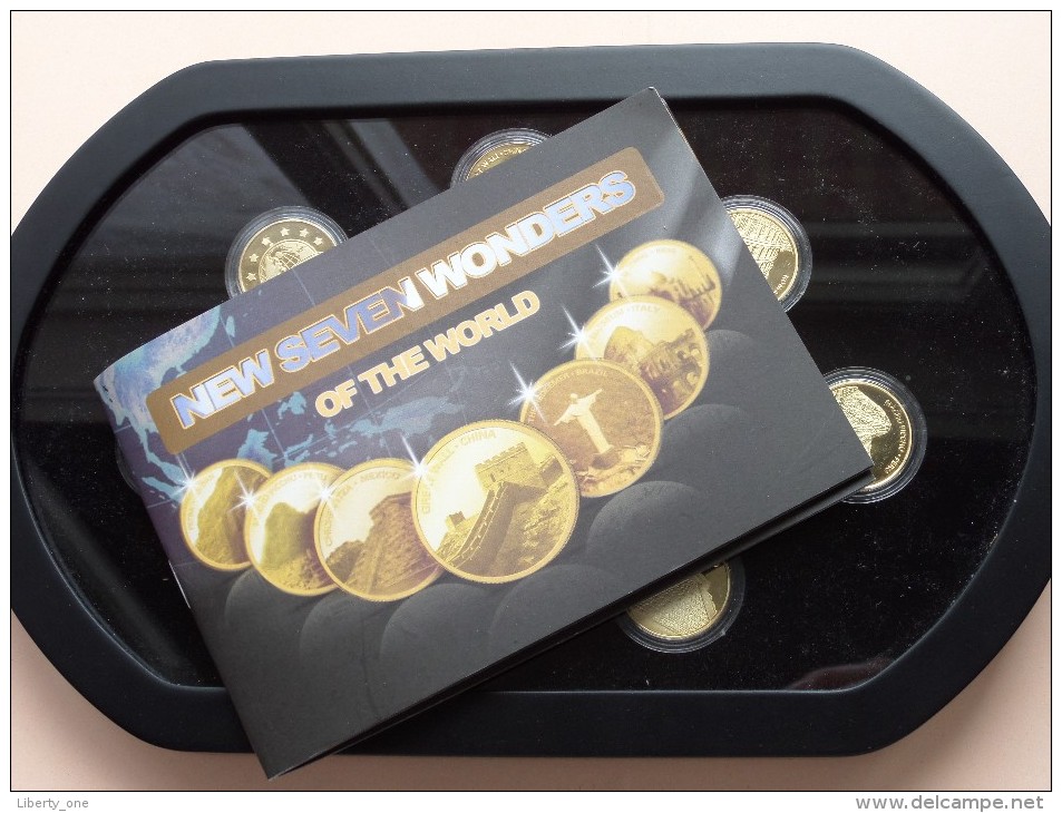 NEW SEVEN WONDERS Of The WORLD : 7 Coins Gold Plated / Edition 2012 = Mintage 1000 Pcs. ( Please See Photo ) ! - Non Classés