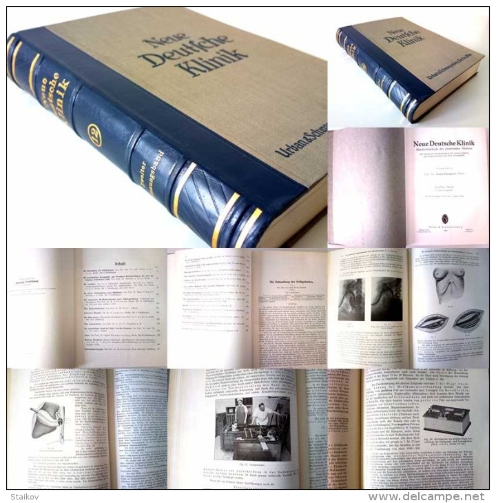 ULTRA RARE ANTIQUE 1934 GUIDE MANUAL MEDICAL PRACTICE Hospital Volume 12 NEUE DEUTCHE KLINIC GERMANY - Salud & Medicina