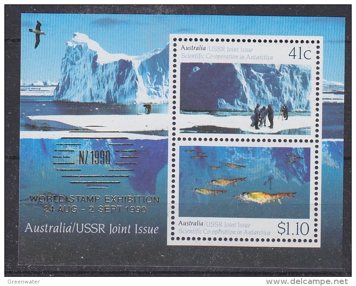 Australia 1990 Antarctica / Joint Issue With USSR  Overprinted "NZ 1990 Exhibition" M/s ** Mnh (29042) - Unused Stamps