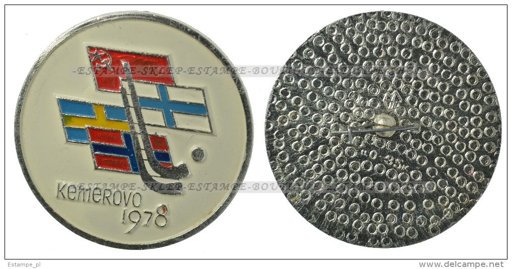 Hockey. Badge,  Soviet Sports, USSR KEMEROVO 1978  (432) - Wintersport