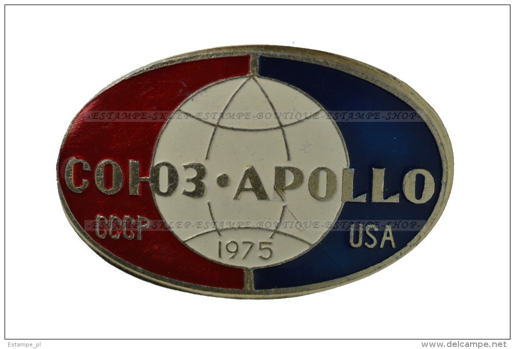 Space. Badge USSR Soviet Russia  Pin. Soyuz-Apollo 1975  (431) - Raumfahrt