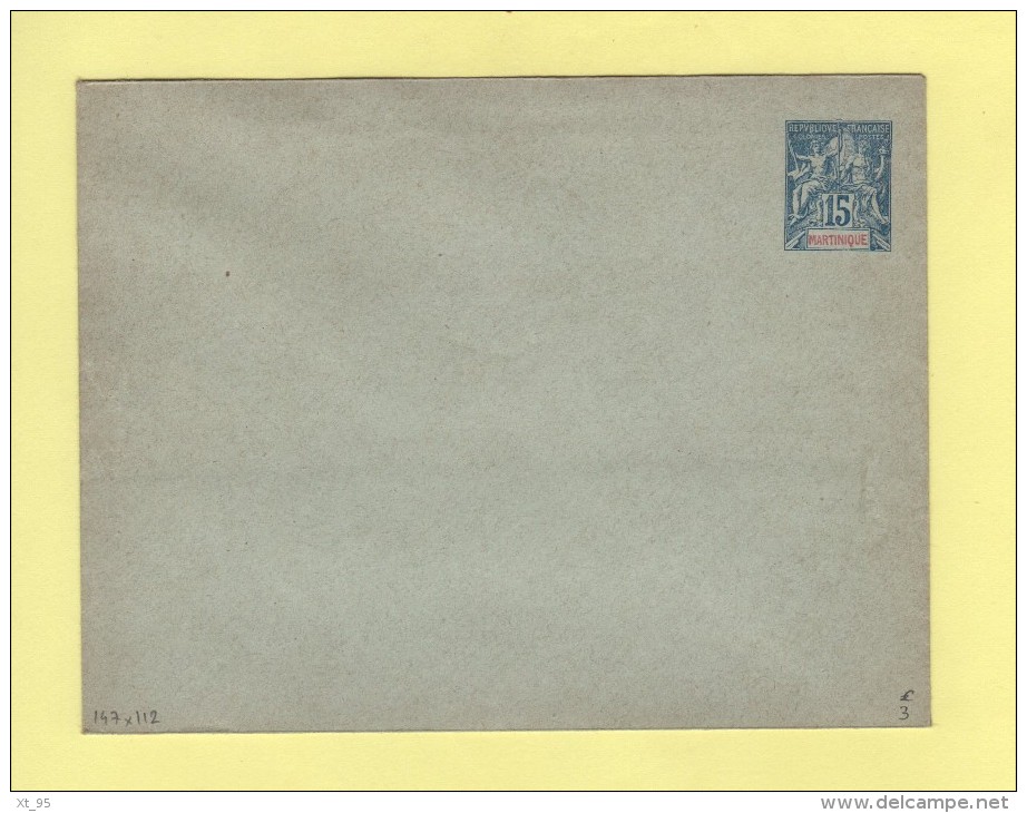 Martinique - Entier Postal - Enveloppe 147x112 - 15c - Rabat Colle - Andere & Zonder Classificatie