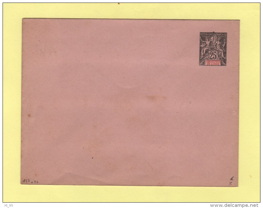 Inde - Entier Postal - Enveloppe 147x112 - 25c - Rabat Colle - Andere & Zonder Classificatie