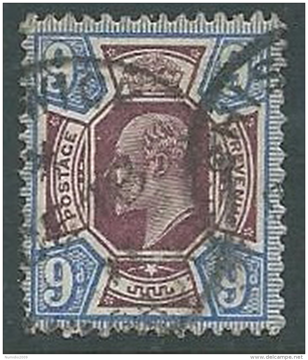 1902 GRAN BRETAGNA USATO EFFIGIE EDOARDO VII 9 P - U3-2 - Usati