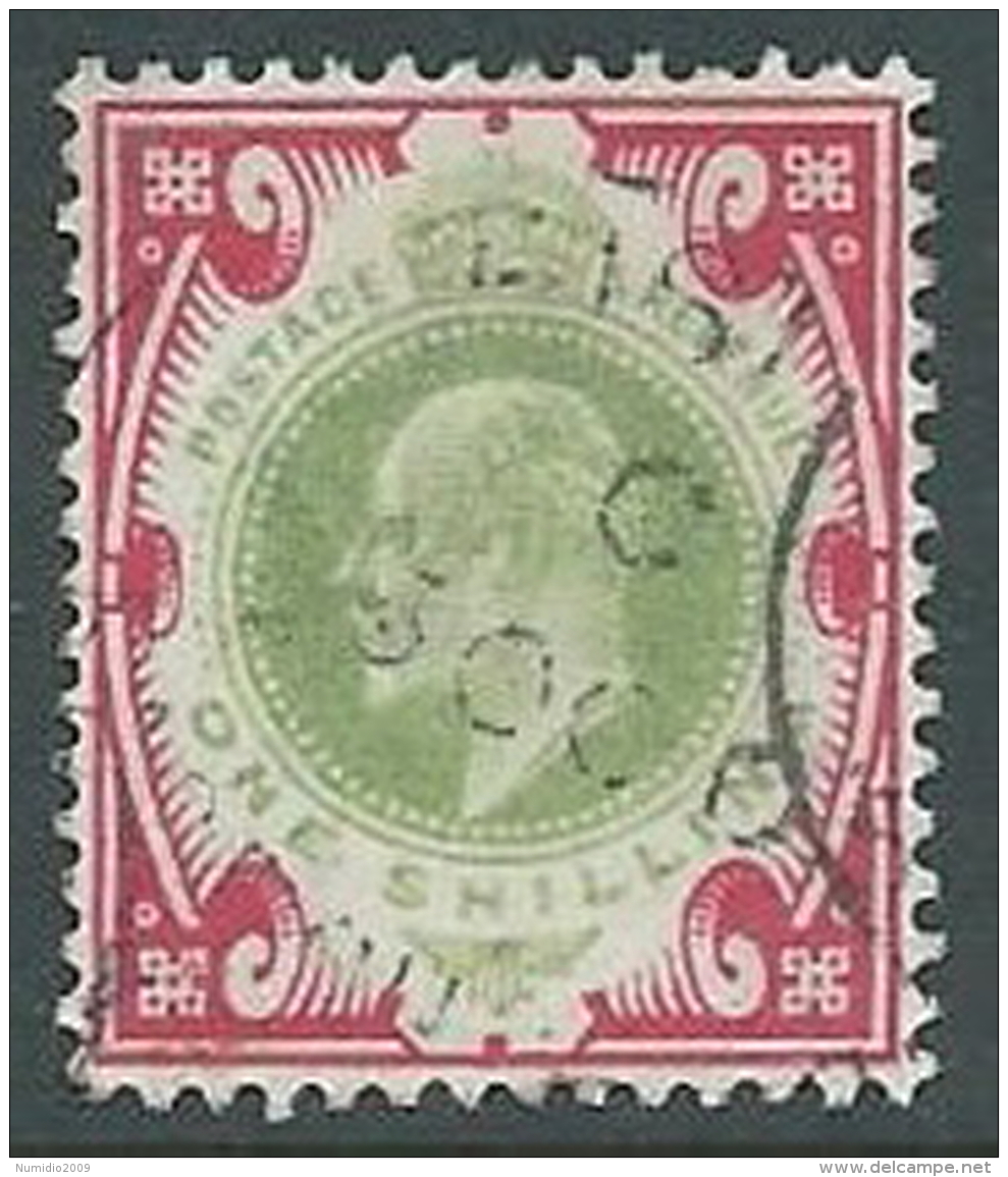 1902 GRAN BRETAGNA USATO EFFIGIE EDOARDO VII 1 S - U3-2 - Usati