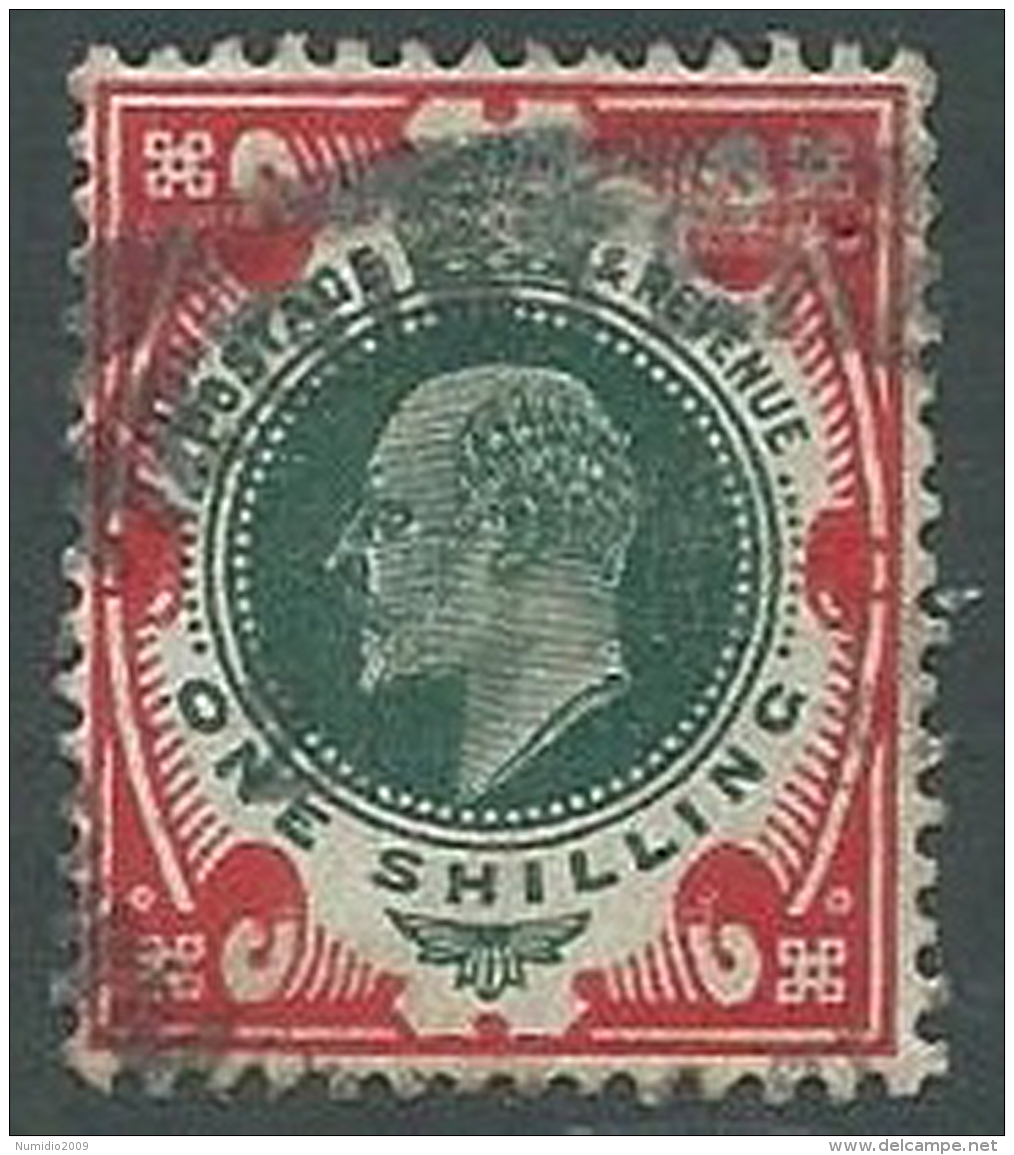 1902 GRAN BRETAGNA USATO EFFIGIE EDOARDO VII 1 S - U3-4 - Usati