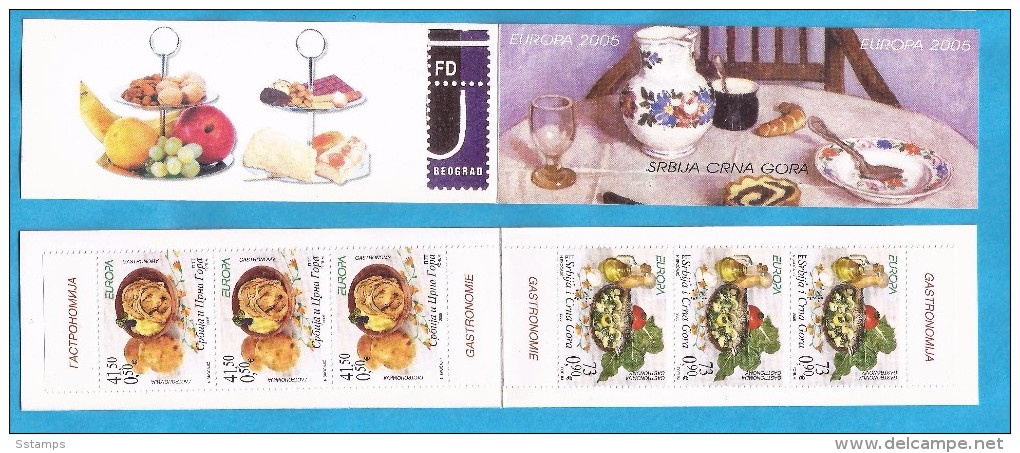 2005  3269-70  EUROPA CEPT JUGOSLAVIJA JUGOSLAWIEN  SRBIJA SERBIEN  CRNA GORA MONTENEGRO  GASTRONOMIE  BOOKLET  MNH - Booklets