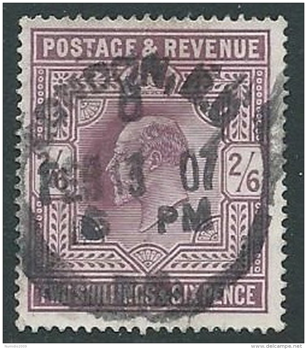 1902 GRAN BRETAGNA USATO EFFIGIE EDOARDO VII 2/6 - U2-4 - Usati