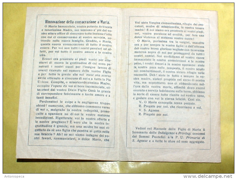 ITALIA 1923 - ANTICO SANTINO AFFILIAZIONE ALLA PIA UNIONE  FIGLIE DI MARIA - Santini