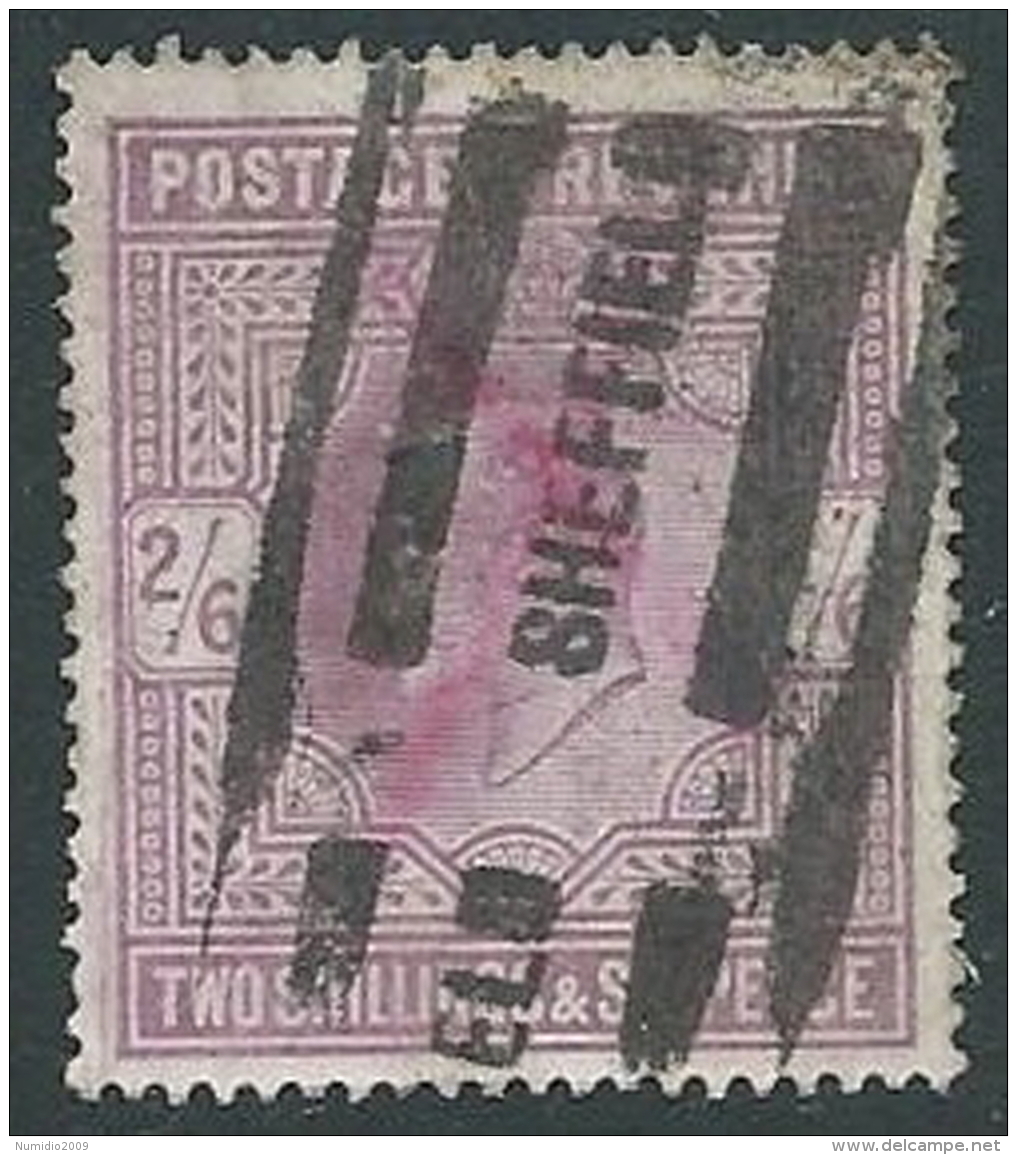 1902 GRAN BRETAGNA USATO EFFIGIE EDOARDO VII 2/6 - U2-6 - Usati