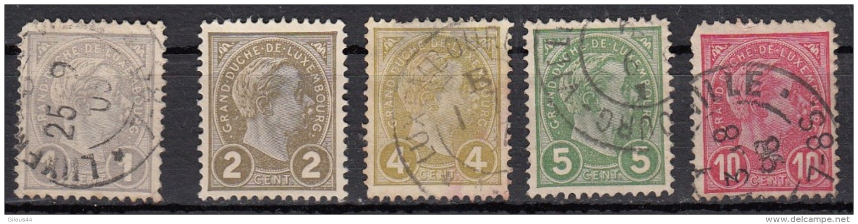 Luxembourg  Grand Duc Adolphe 1er    5 Valeurs - 1895 Adolphe Profil