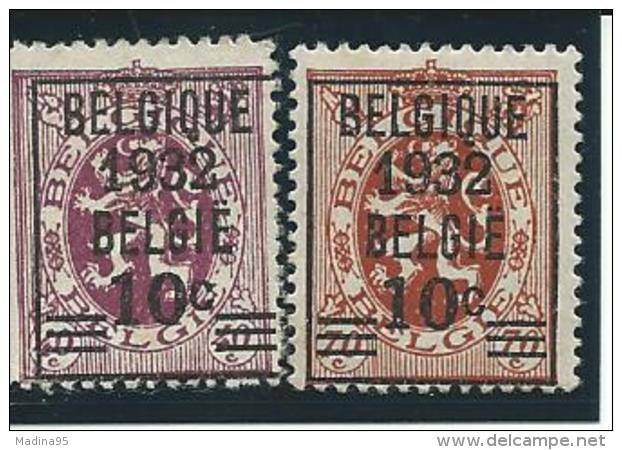BELGIQUE; PREO,*, N°333 Et 334, émission Générale 1932, Le N°333 Frte Ch., TB - Typos 1929-37 (Heraldischer Löwe)