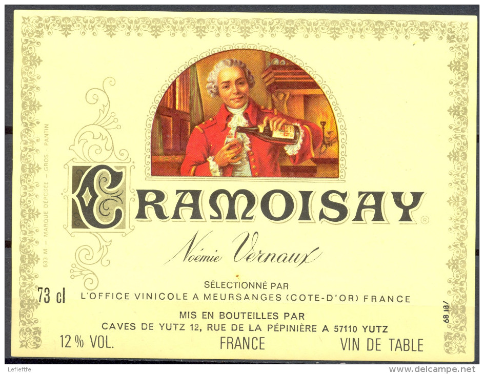 135 - Cramoisay - Noémie Vernaux - Office Vinicole à Meursanges Côte D'Or - Caves De Yutz 12 Rue De La Pépinière 57110 - Vino Tinto