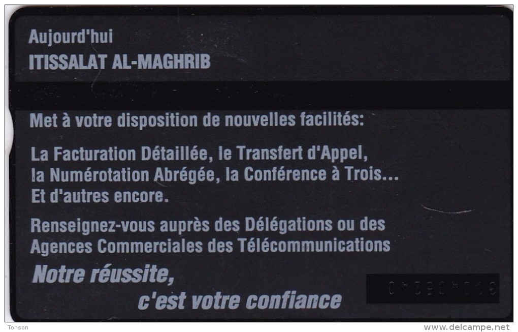 Morocco, ONPT-2e, 50 Units, Mausolée M.V Rabat, 2 Scans.   Control Number : 310A  Please Read - Marokko