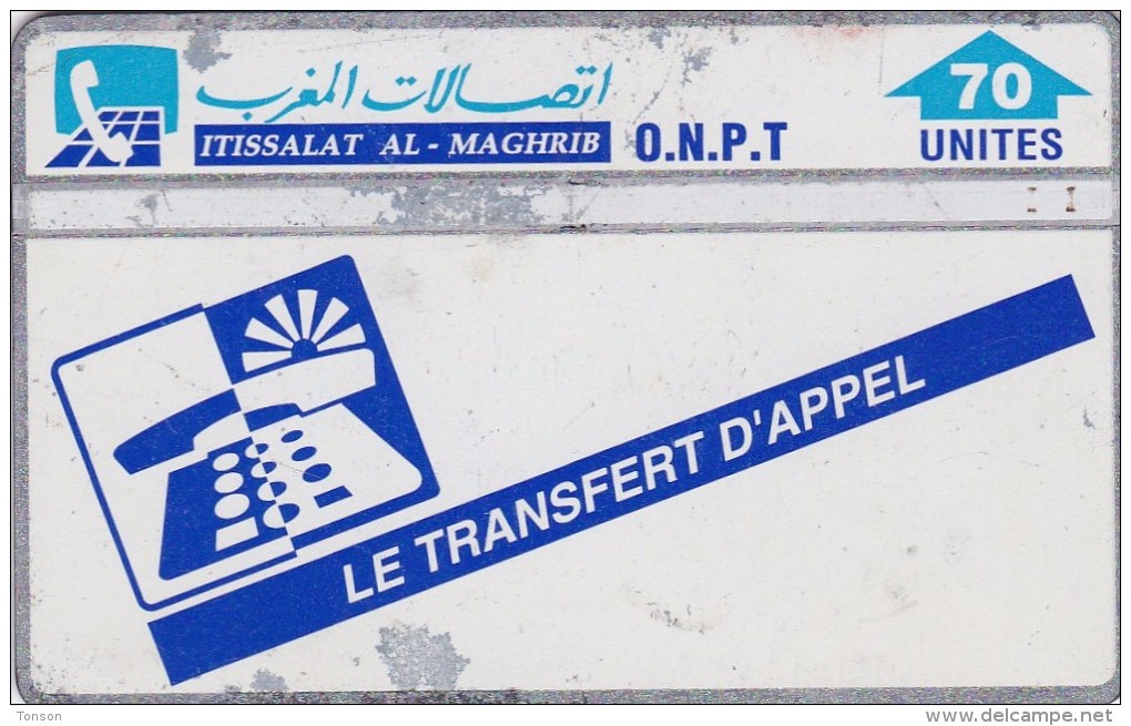 Morocco, MOR-20, Le Transfert D Appel, 2 Scans.   Control Number : 310A  Please Read - Morocco