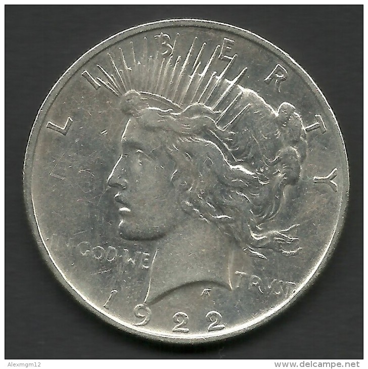 Peace Dollar 1922D, United States, Silver - 1921-1935: Peace