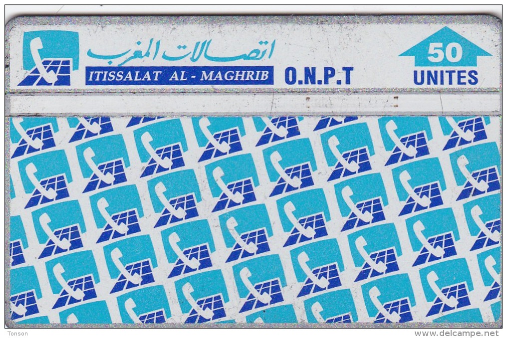 Morocco, MOR-28f, Phone Pattern, 2 Scans.   Control Number : 504B - Maroc